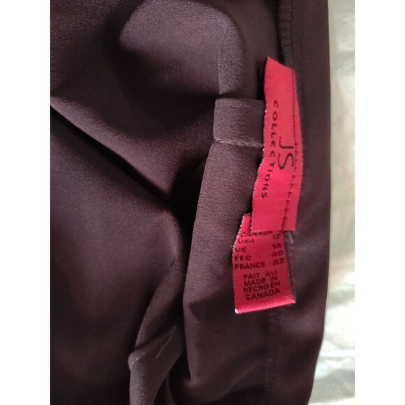 Vintage JS Collections Women's Satin Chocolate Brown Maxi Skirt Lined Size 12 - Picture 6 of 10